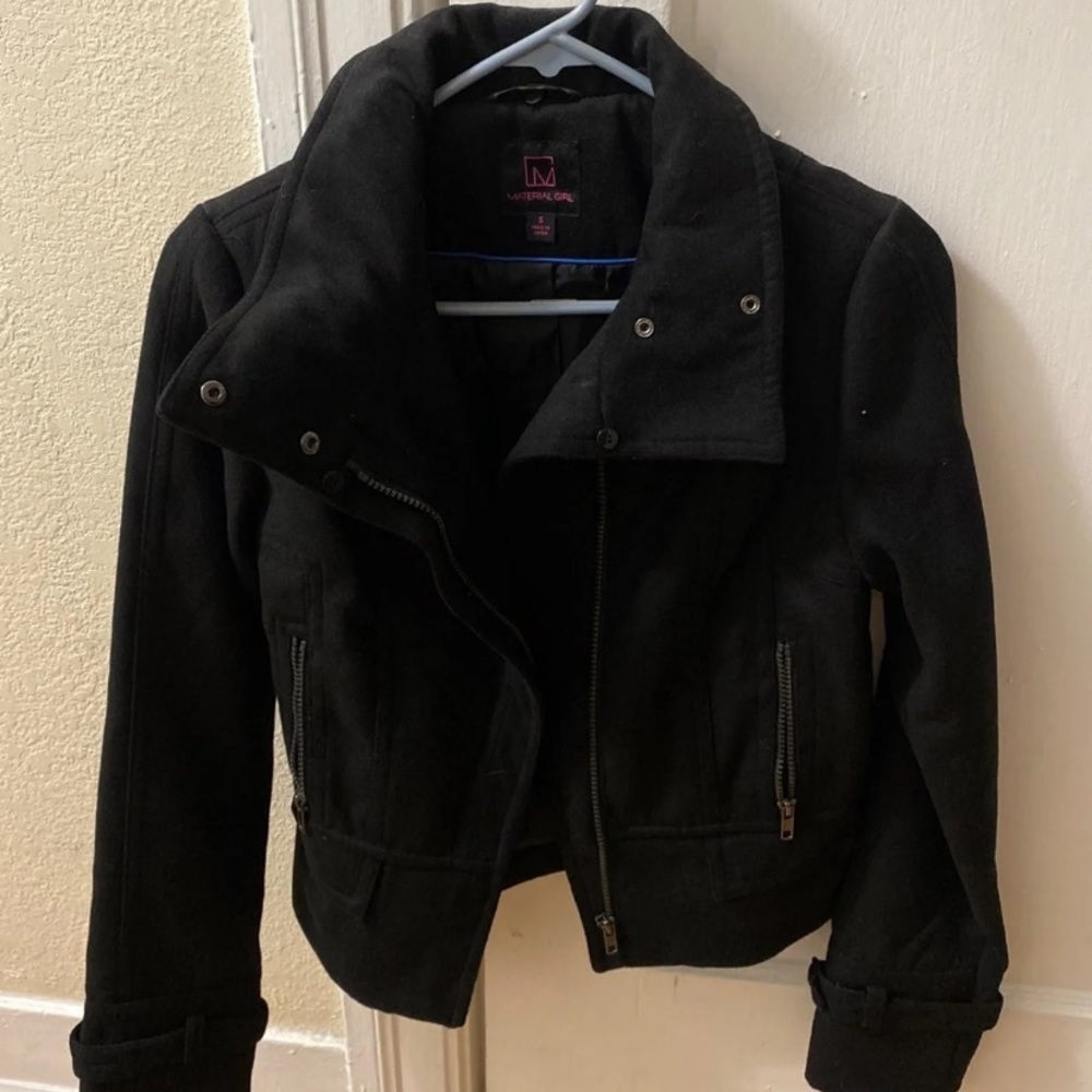 Material Girl Suede Moto Jacket